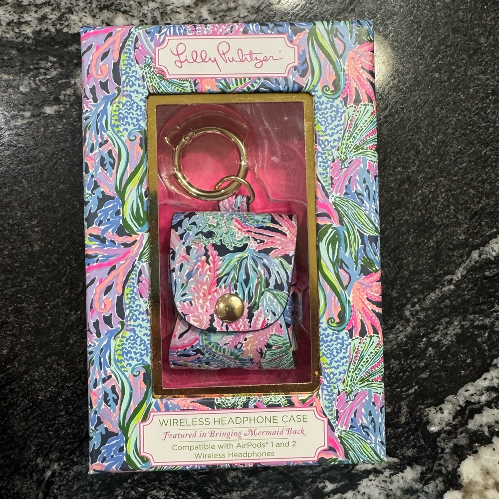 Lilly Pulitzer Pink and Blue Wireless Headphone Case